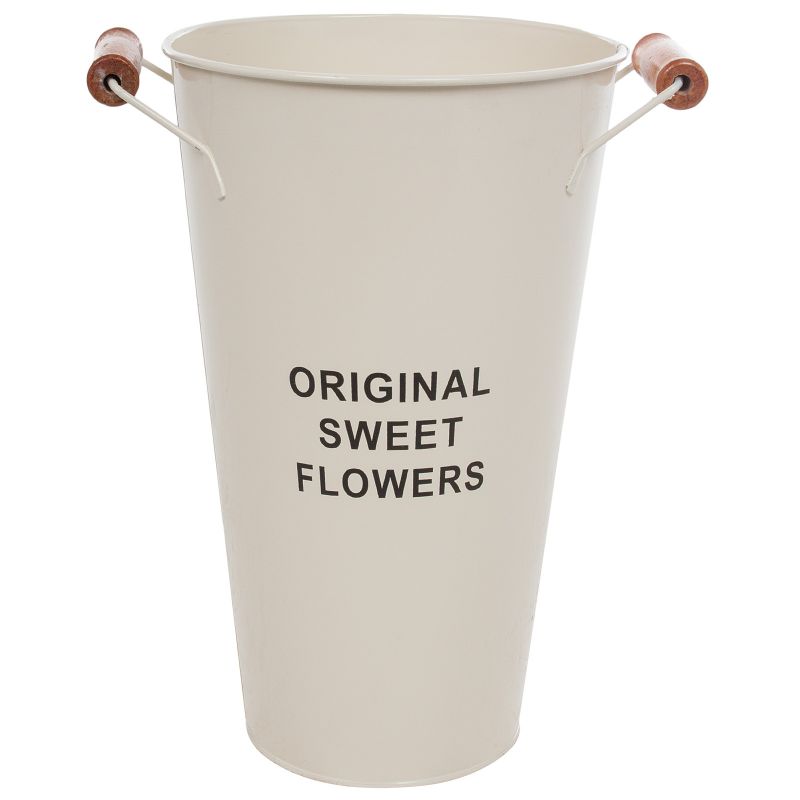 Вазон "Original sweet flowers" (цинк), D18xH30 см, 4 л, с ручками Кремовый